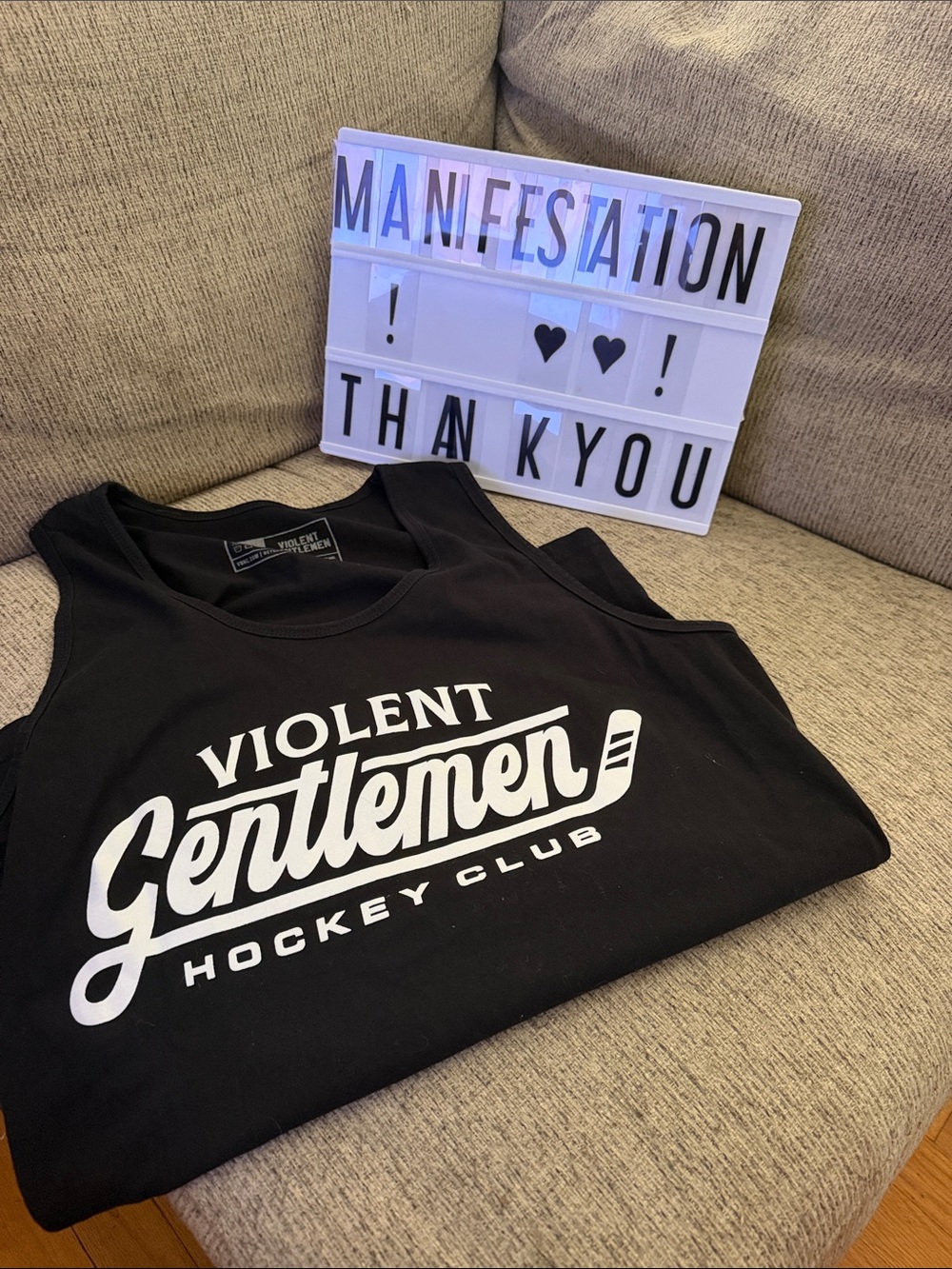Violent Gentlemen Hockey Club Black Graphic Tank washed and worn once! MEDIUM